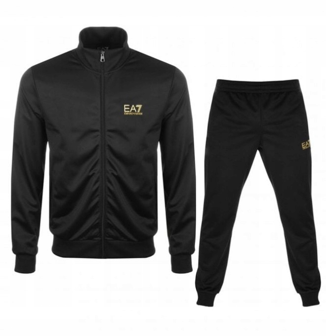 Teplákovka pánský Emporio Armani černý L bez kapuce, rozepínací polyester, logo