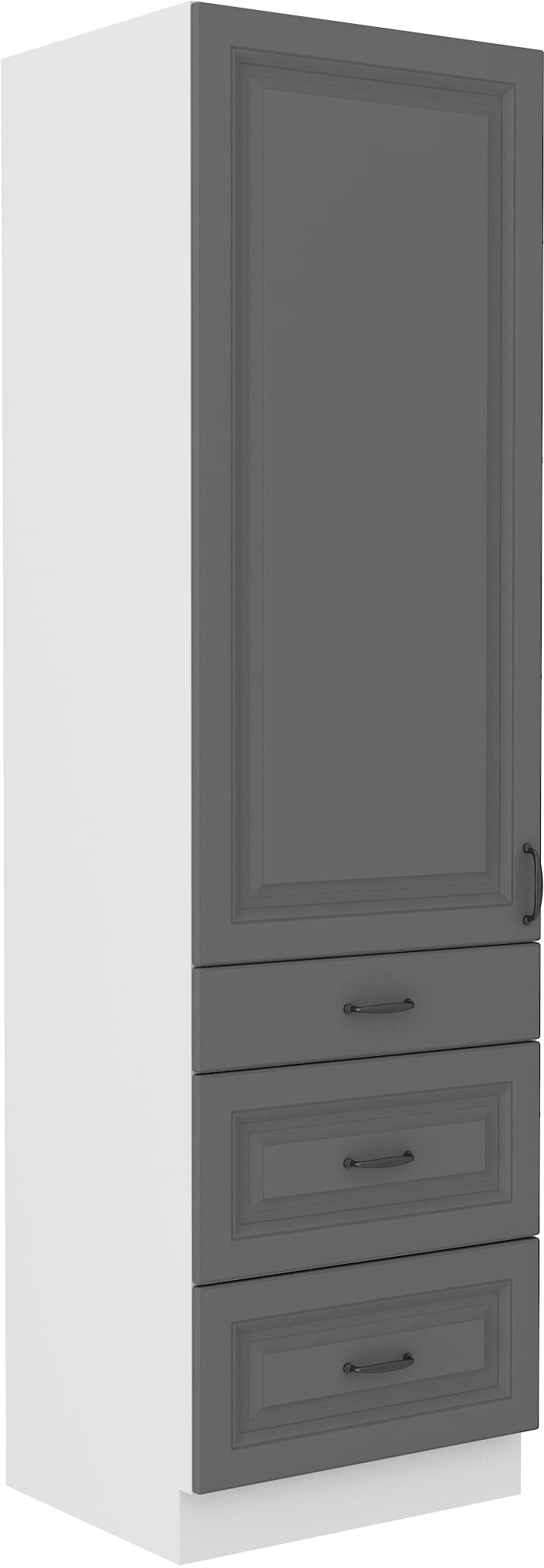 Vysoká Skříňka 210X60 Zásuvky Stilo Bílá Šedá