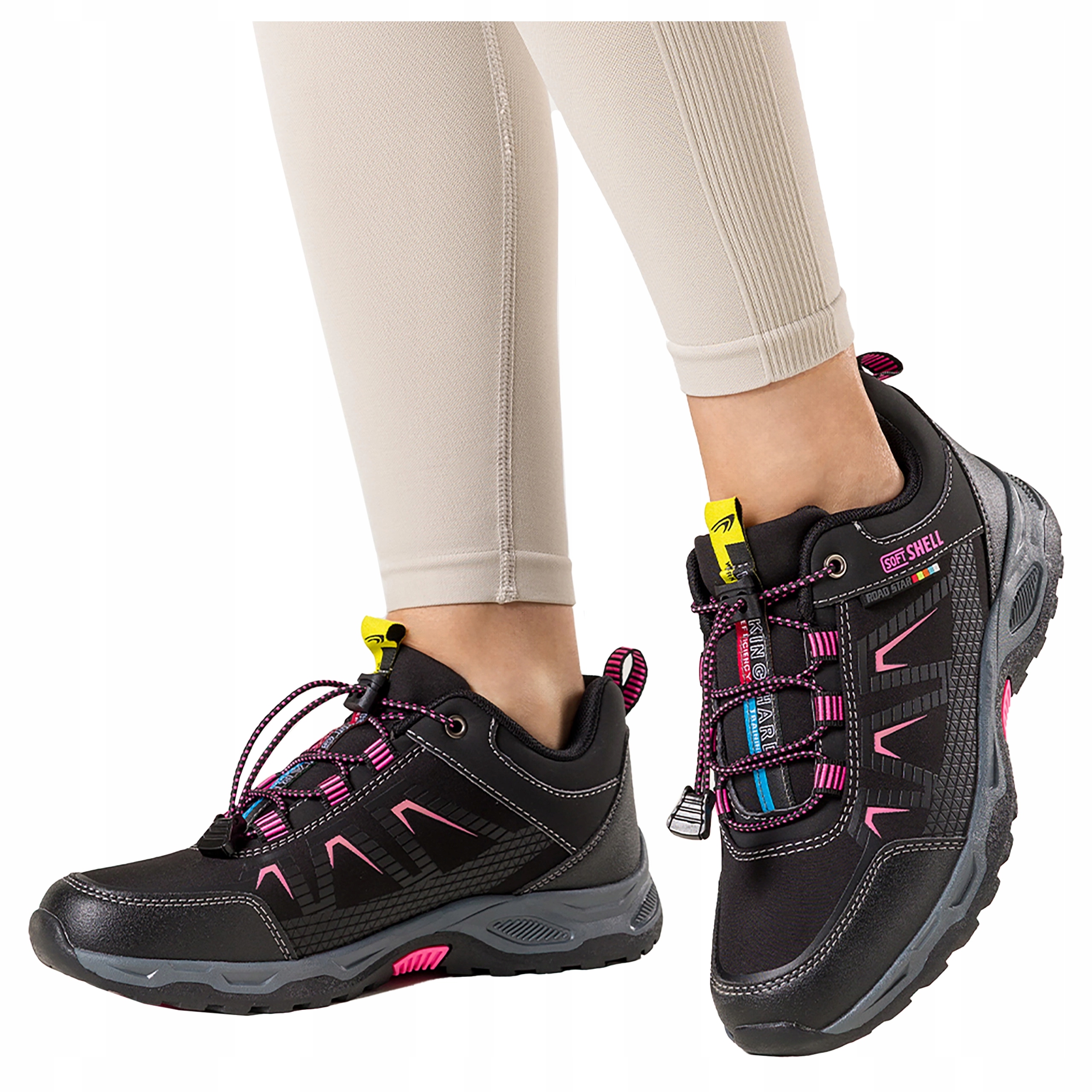 Černá Trekingová sportovní obuv Dámská softshellová, šněrovací, velikost 37