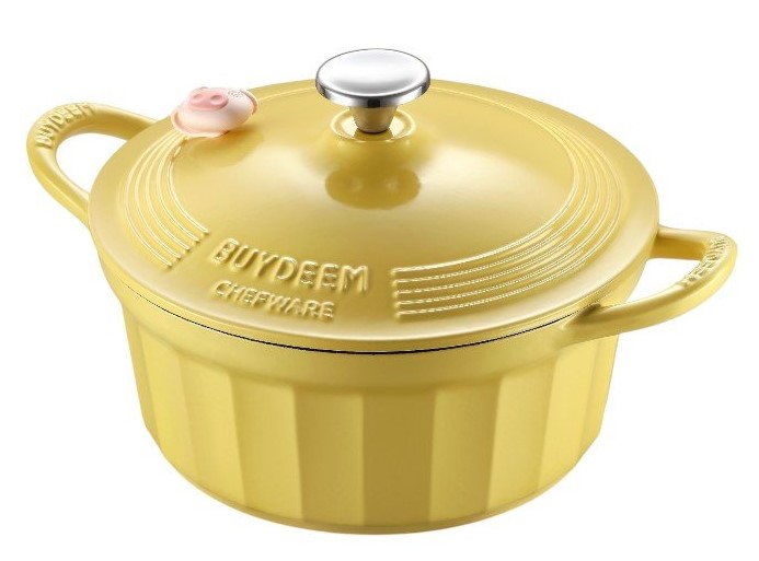 BUYDEEM Emaliowane naczynie żeliwne 3,9L, CP551, Mellow Yellow — 6