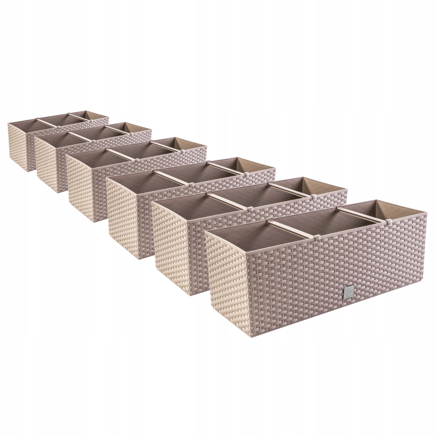 6x balkonový truhlík květináč Rato Cas DRT500 Mocca