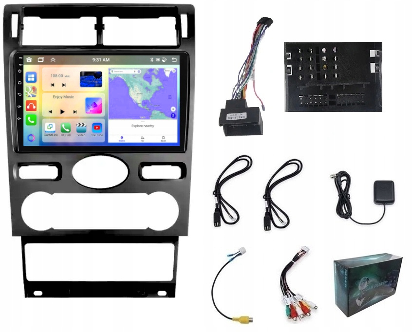 Android Rádio Navigace Ford Mondeo 2004-2007 Gps Carplay 6GB 128GB
