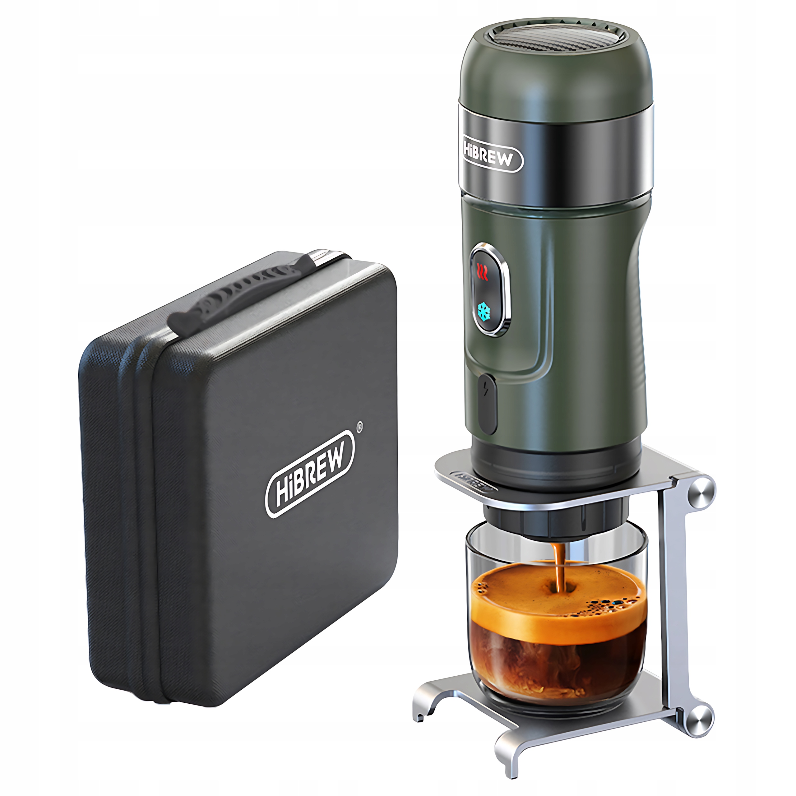 Prenosný kávovar Hibrew H4b Gn s akumulátorom 3v1 15bar 60 ml Puzdro