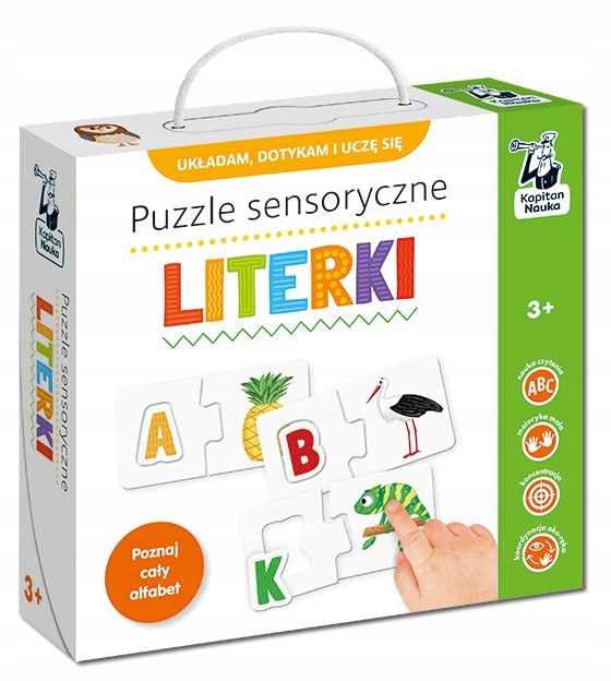 Puzzle Sensoryczne Literki Kapitan Nauka Zabawka