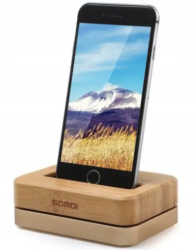 BAMBUSOWY STOJAK STAND DOCK DO IPHONE ZŁOTY Marka Inna