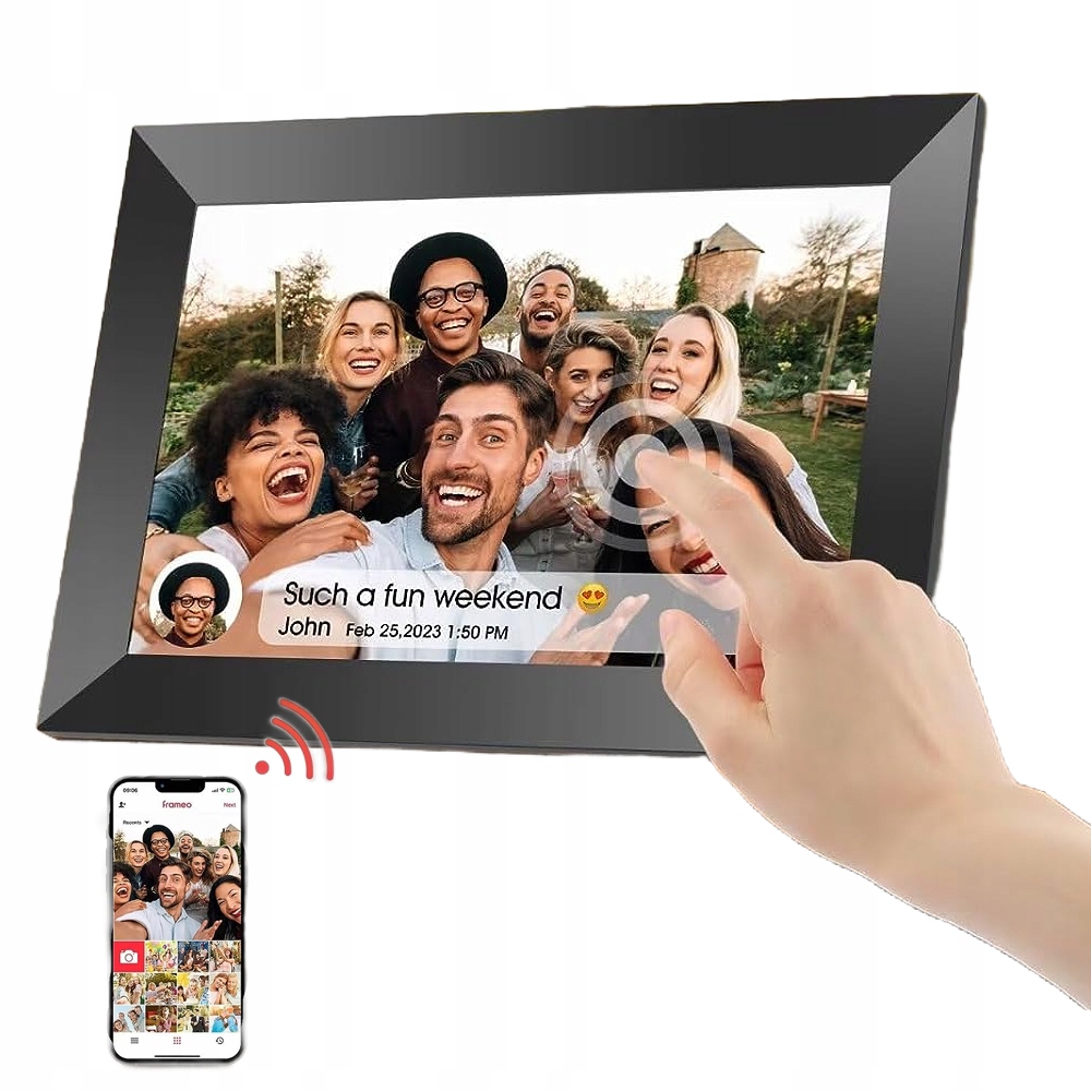 Rámeček Digitální Na Fotografie Filmy 10,1" Dotyková Wi-fi Frameo Aplikace 32GB