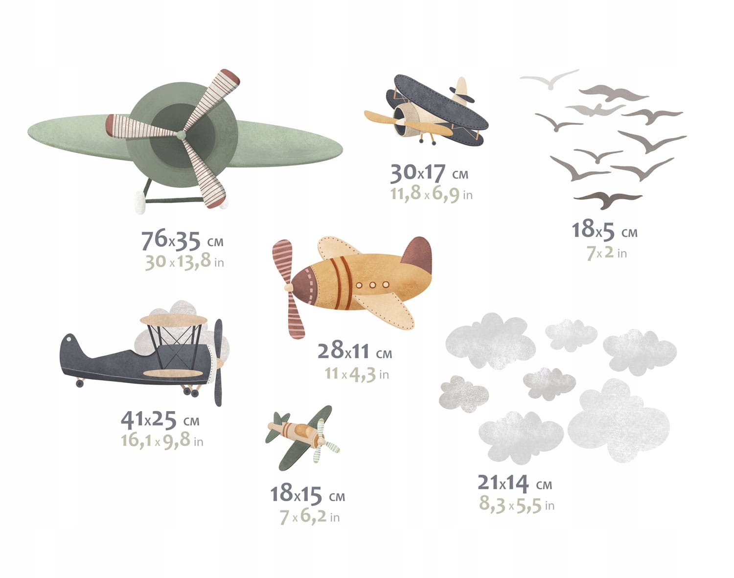 Naklejki samoloty dla dzieci SKYWARDS I