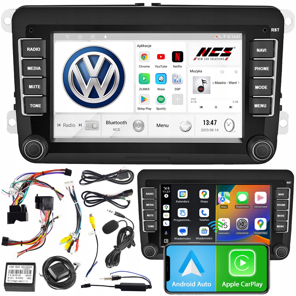 Autorádio Ncs P4V7 Vw California T6 2015 2019 Android Bt 4GB 2DIN