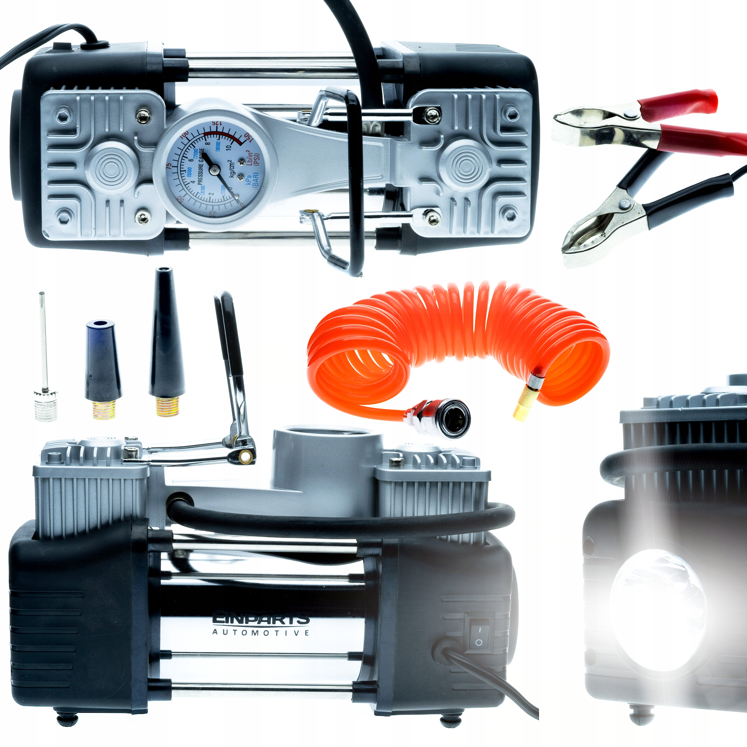 Automobilový Kompresor Dvoupístový 180W 10BAR Automobilová 12V Kovová