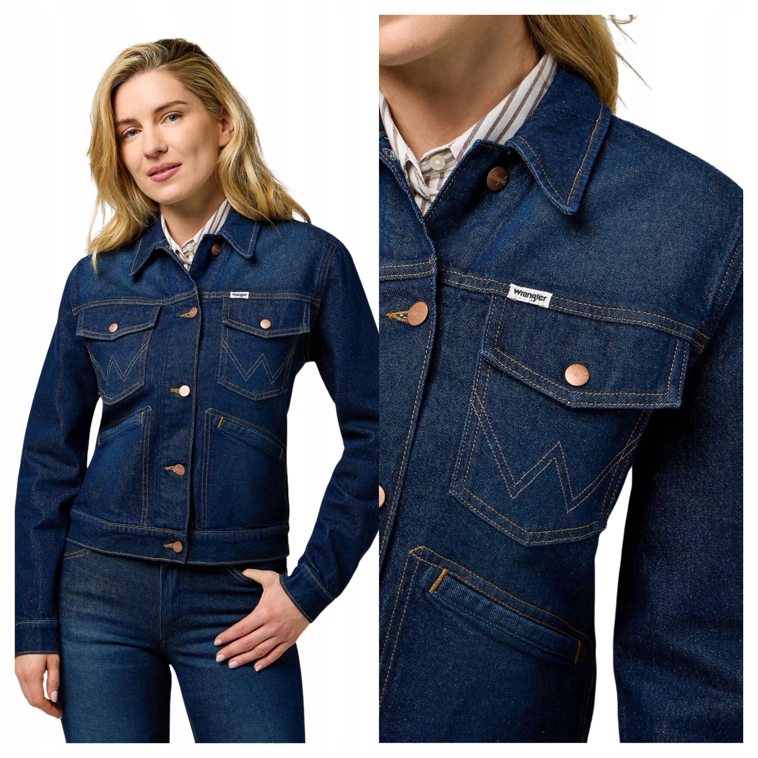 Dámská bunda Wrangler Heritage Whirlpool Džínová klasická bavlněná Xs