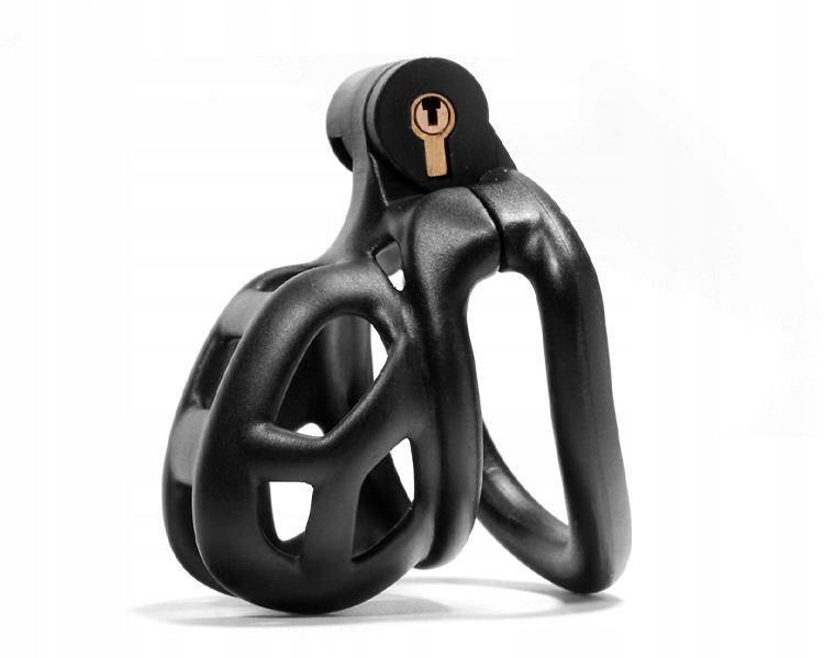 ŻYWICZNA KLATKA NA PENISA CZARNY PAS CNOTY BDSM FEMDOM NUB XS