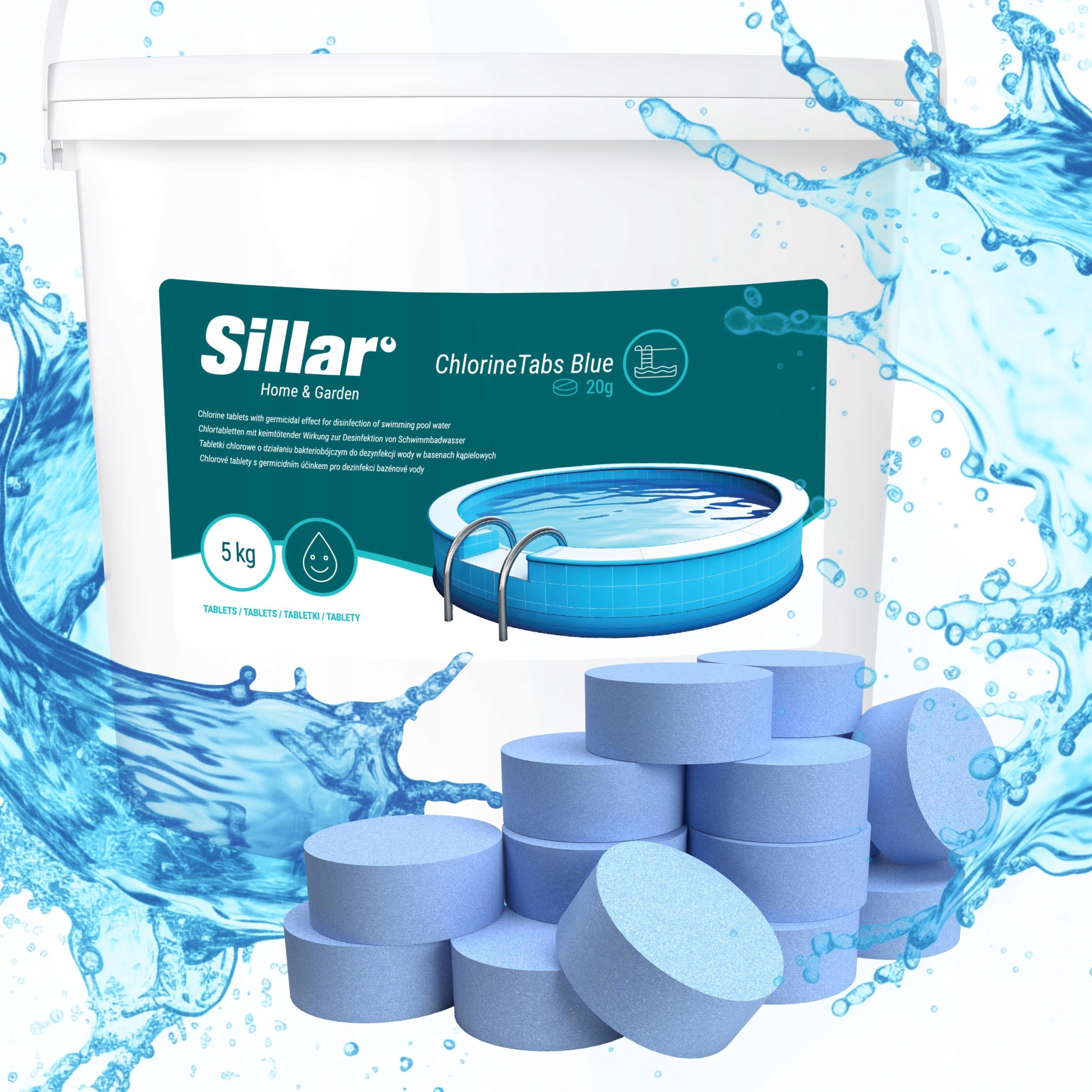 11w1 multifunkcyjne tabletki do basenu 5kg 20g chlor do basenu niebieskie