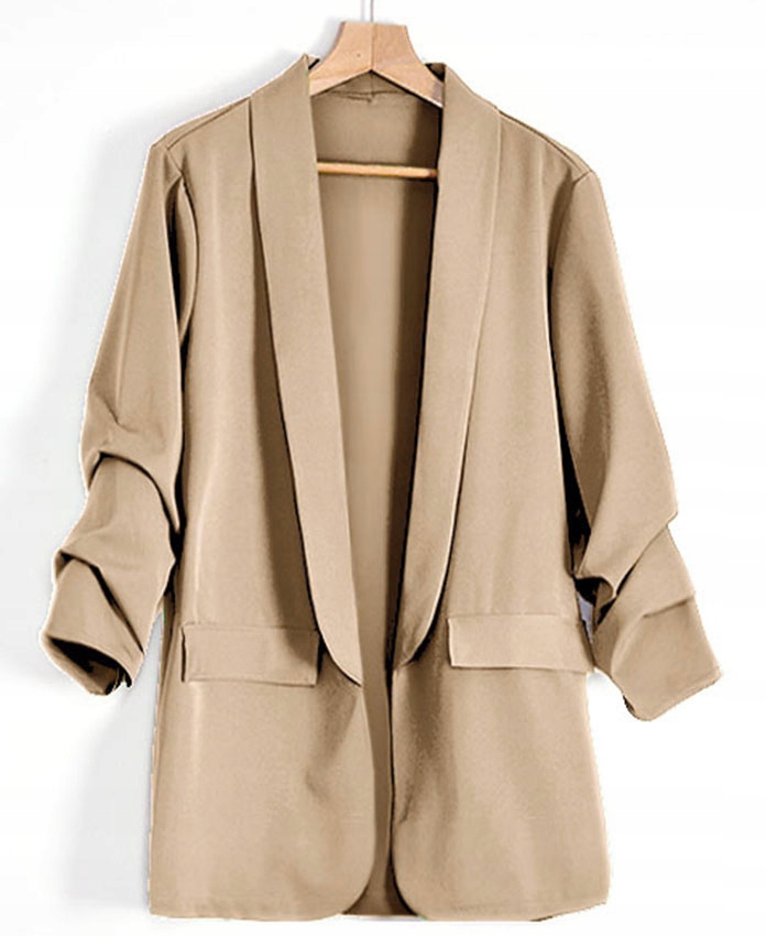 MARYNARKA damska ŻAKIET BLEZER drapowane rękawy S