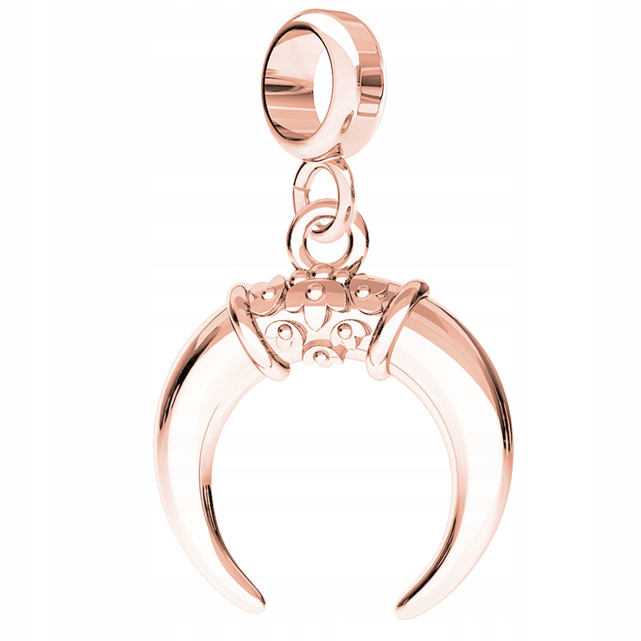 Růžový visací přívěsek Měsíc, stříbro 925