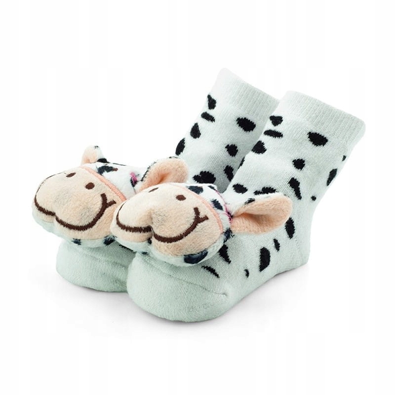 

Bezuciskowe skarpetki z grzechotką 86-92-98 krówki