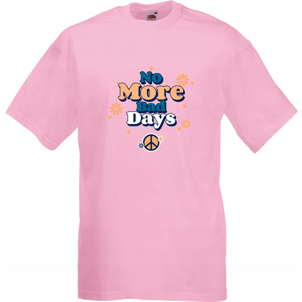 

Koszulka no more bad days pacyfka L różowa