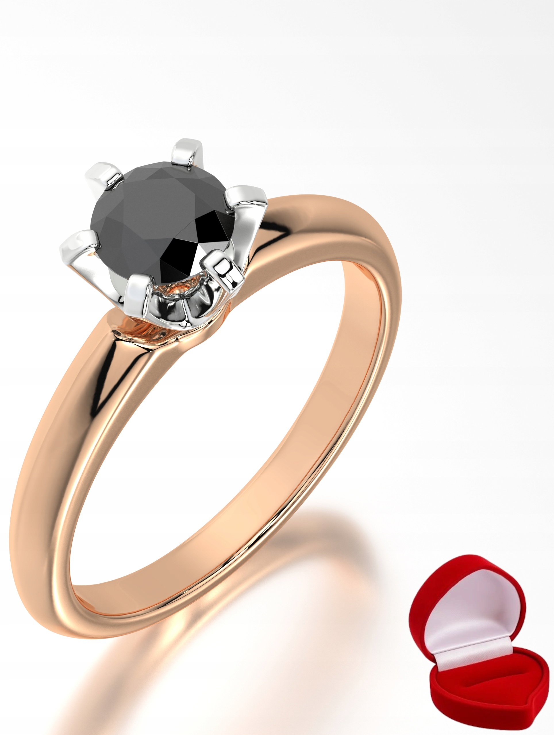 Zlatý Prstýnek 585 14k Brylant Č. 0,50 ct Růžové Zlato R14