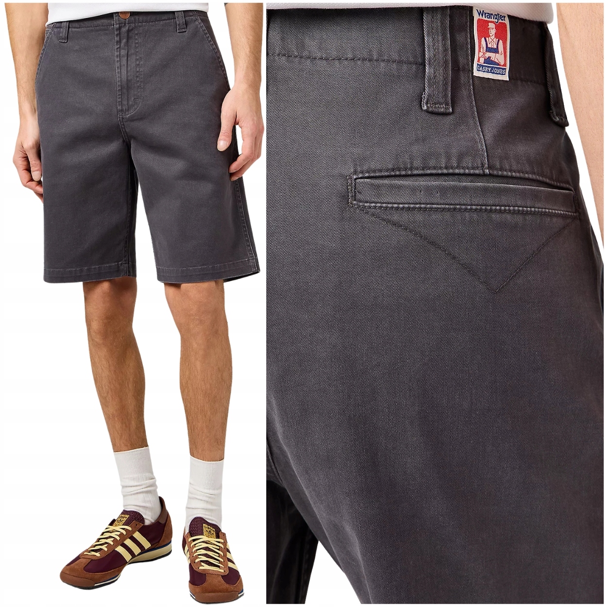 Wrangler Casey Jones Chino Shorts Faded krátké černé kraťasy šortky W34