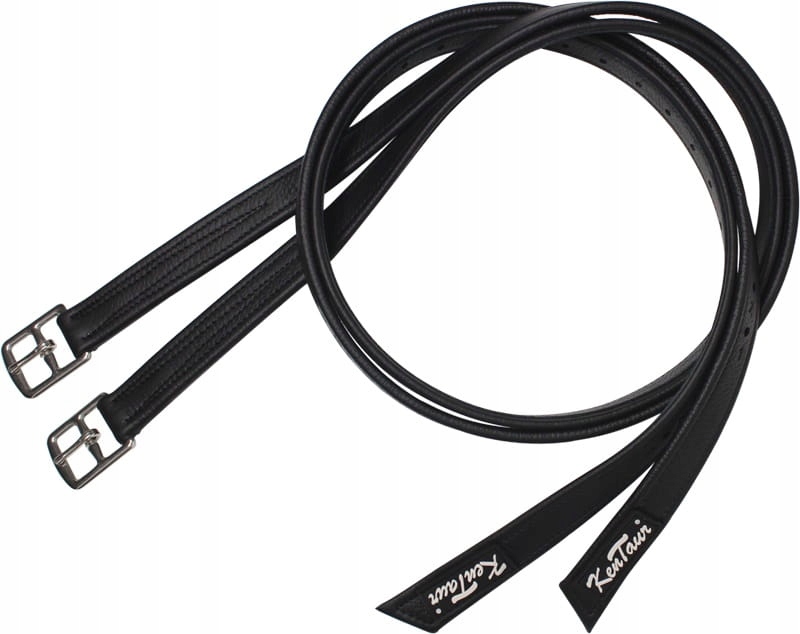 Třmenové Řemeny pro koně univerzální Kentaur Nylon Lining kožené černé 140