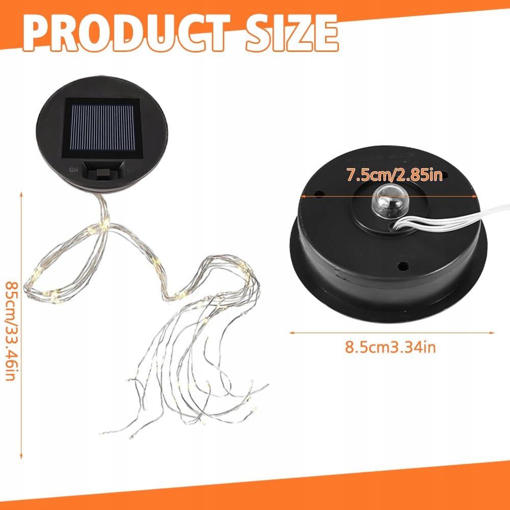 Zestaw 2 Kloszy Do Lamp Solarnych LED Ciepłe Światło IP65 Joycabin — miniatura 2