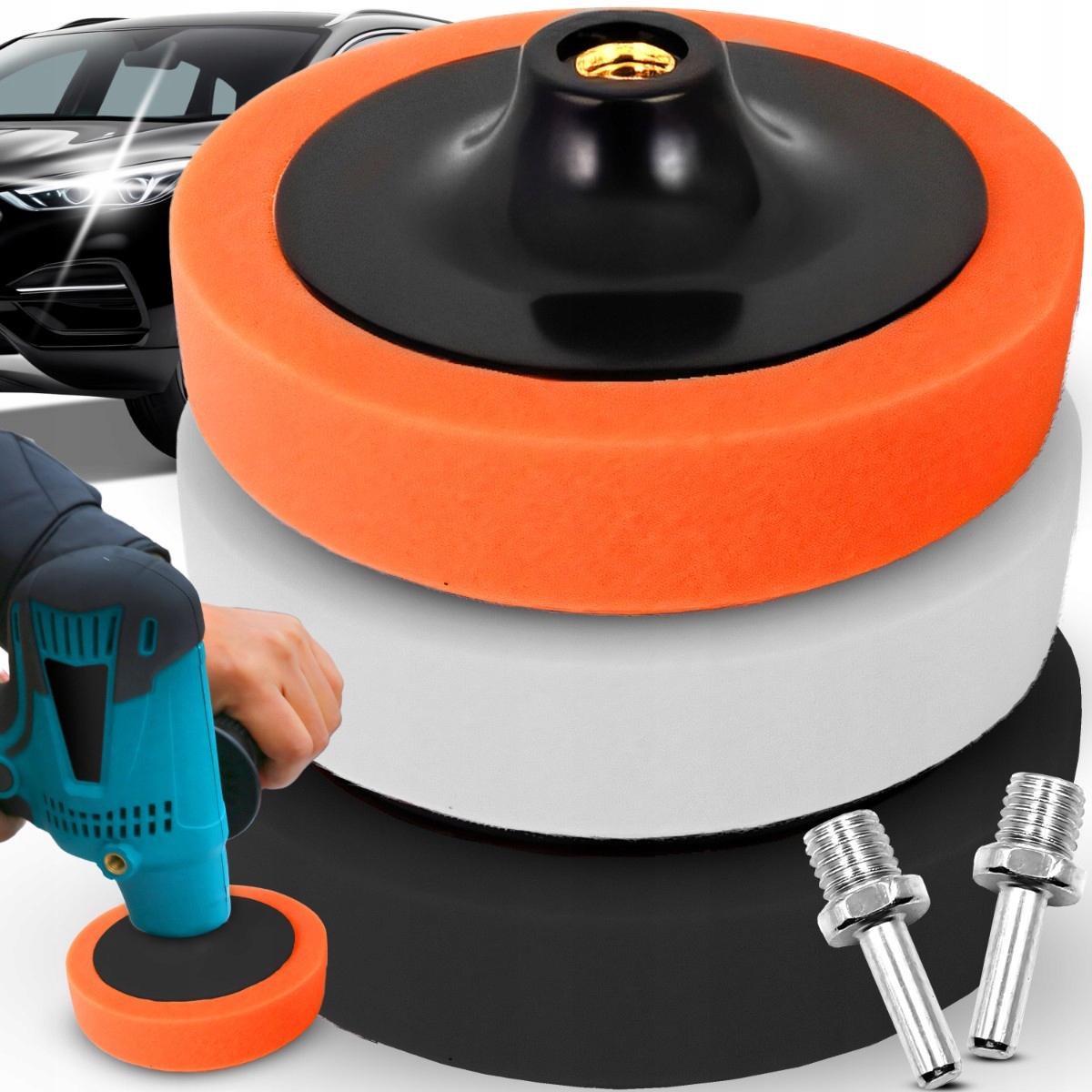 3X Gąbki Pady Polerskie 125 MM Do Wiertarki Wkrętarki Do Lakieru Zestaw XL