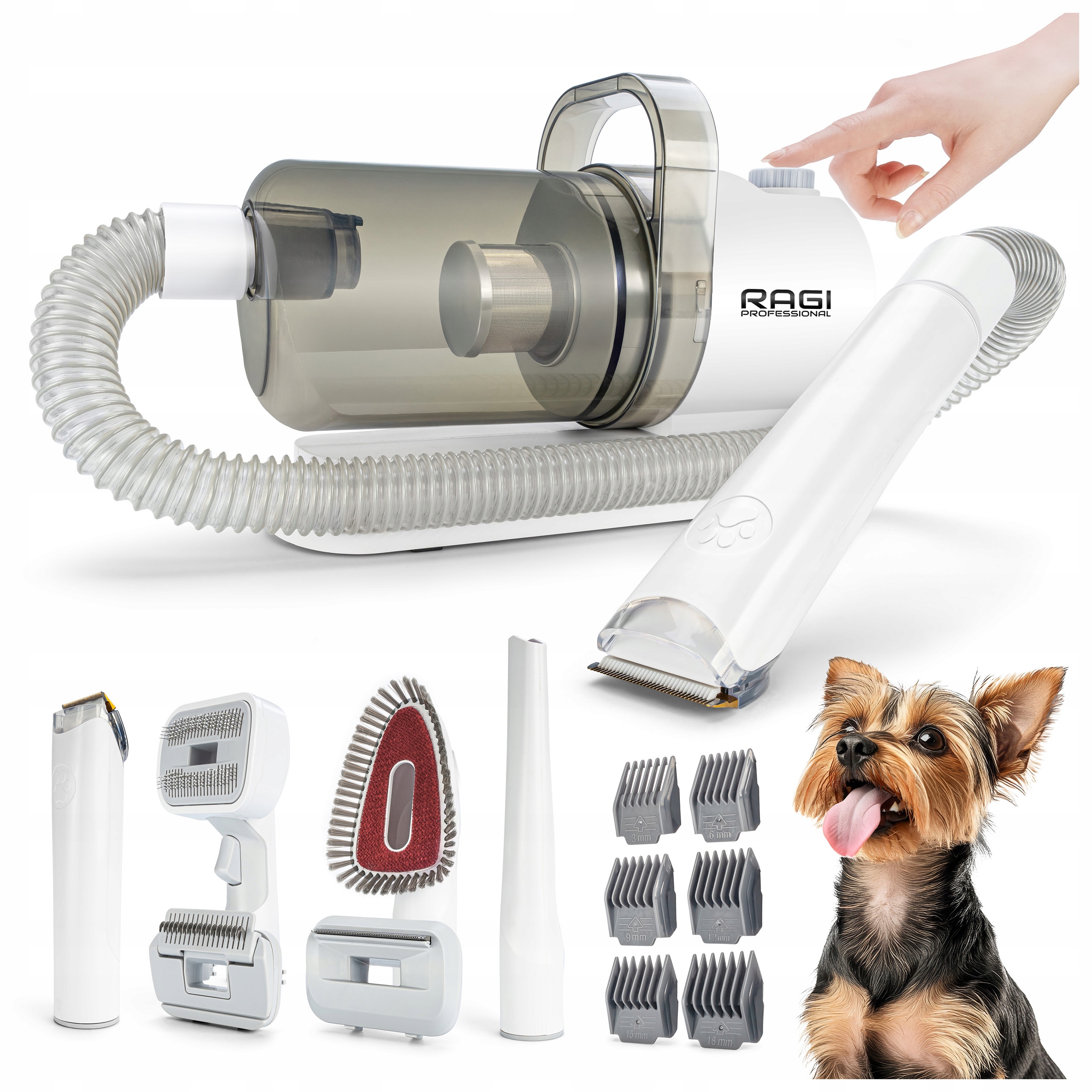 Odkurzacz Do Sierści Maszynka Do Strzyżenia Zwierząt Zestaw Pielęgnacji 7W1