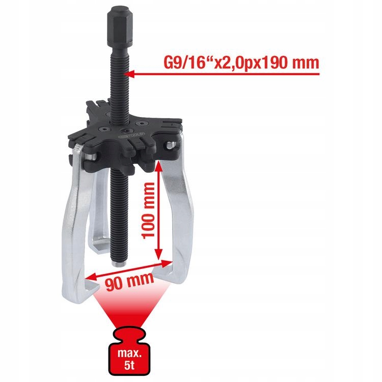 Univerzálny sťahovák 2+3-ramenný, 90 mm, veľkosť 2, 5t