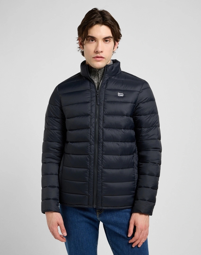 Pánská přechodová bunda Lee Stand Collar Puffer Black 112370431 XXL