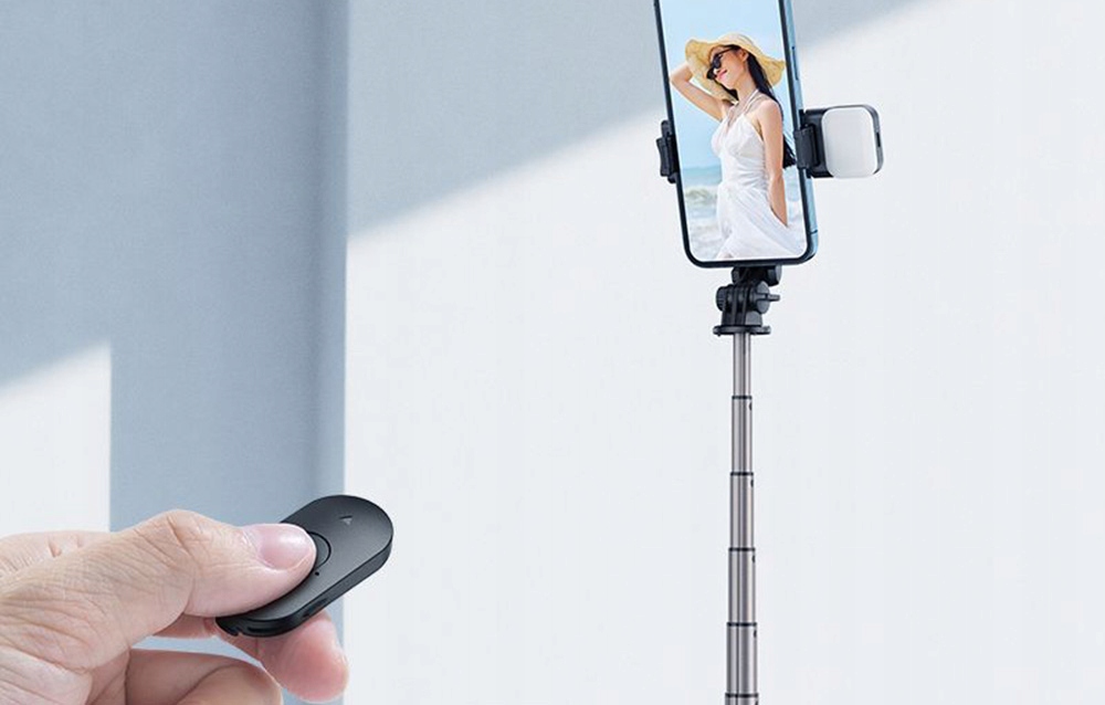 MCDODO KIJEK SELFIE STICK Z LAMPKĄ UCHWYT DO TELEFONU BLUETOOTH REGULOWANY Obsługiwane systemy operacyjne Android iOS Windows
