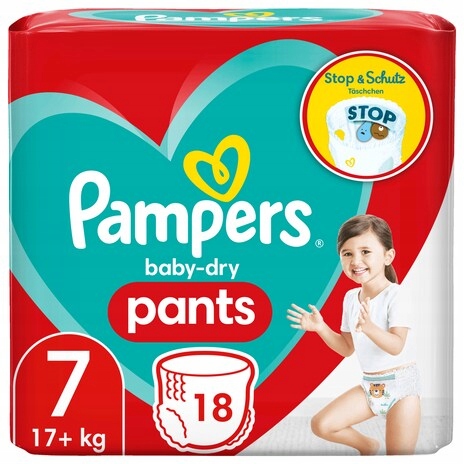 Pampers Pants Pieluchomajtki Rozmiar 7 (18 sztuk) Rozmiar Rozmiar 7