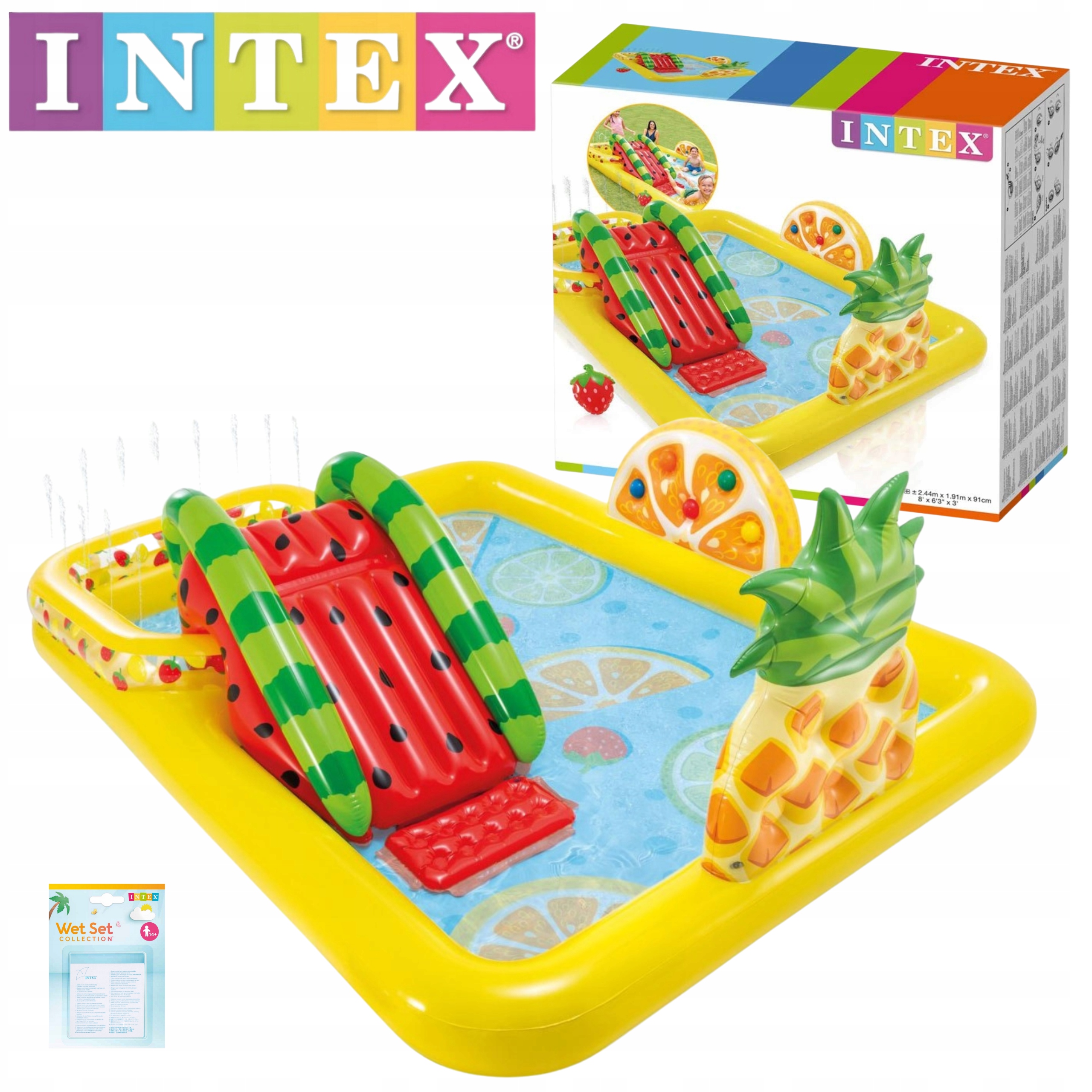 Intex 57158 Basen Dmuchany Plac Zabaw 244x191 CM 550 L Prostokątny Ogrodowy