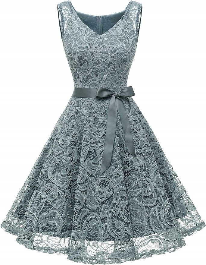 dressystar damska sukienka koronkowa ciemnoczerwona rozmiar XL S721