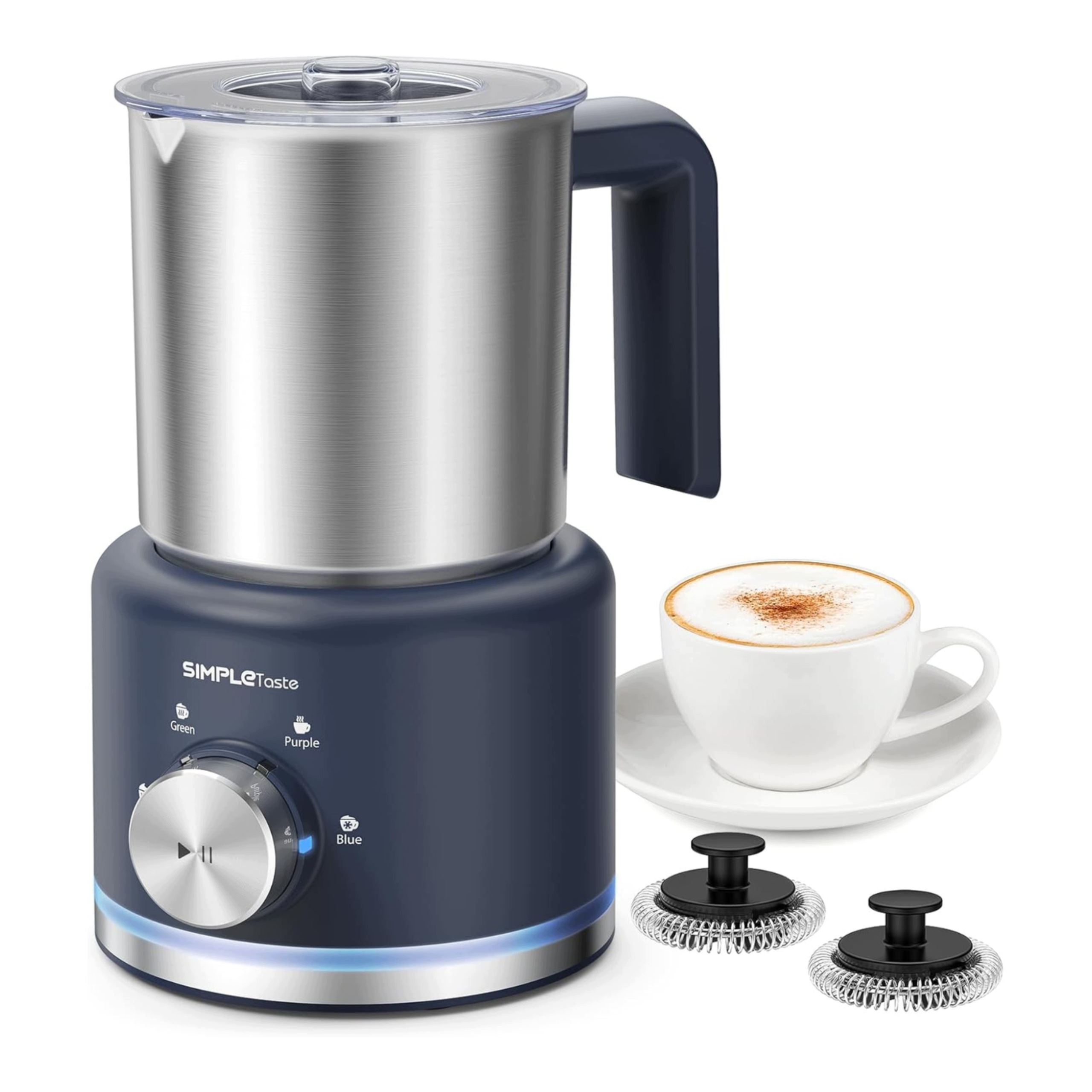 Elektrický napěňovač mléka 4v1 600 W 500 ml nerezová ocel