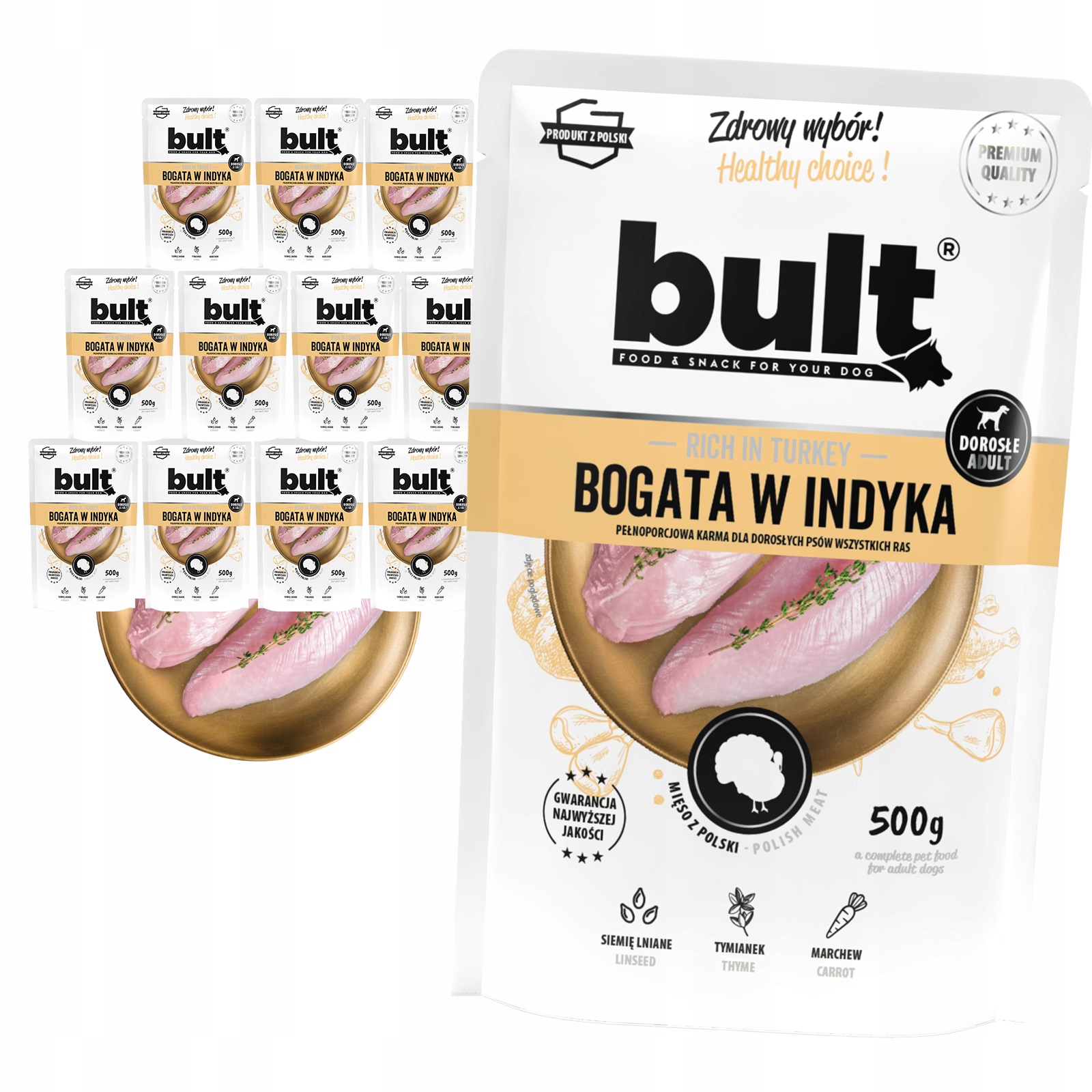 Levně Vlhké Krmivo Pro Psa Bult Sáček Mletý Bohatý Na Krůtu Set 12x500G