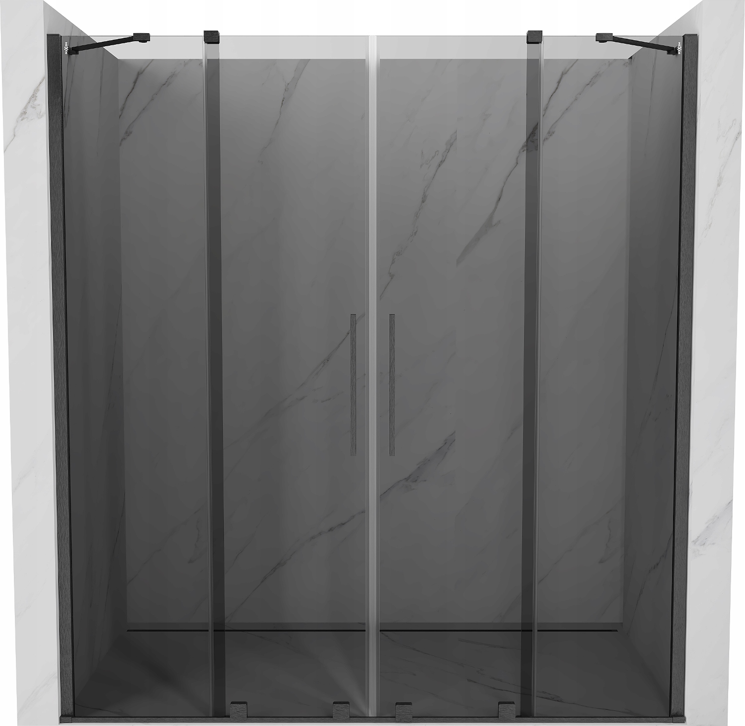 Mexen Velar Duo Posuvné Sprchové Dveře 180x200 cm, Gun Gray, Grafit