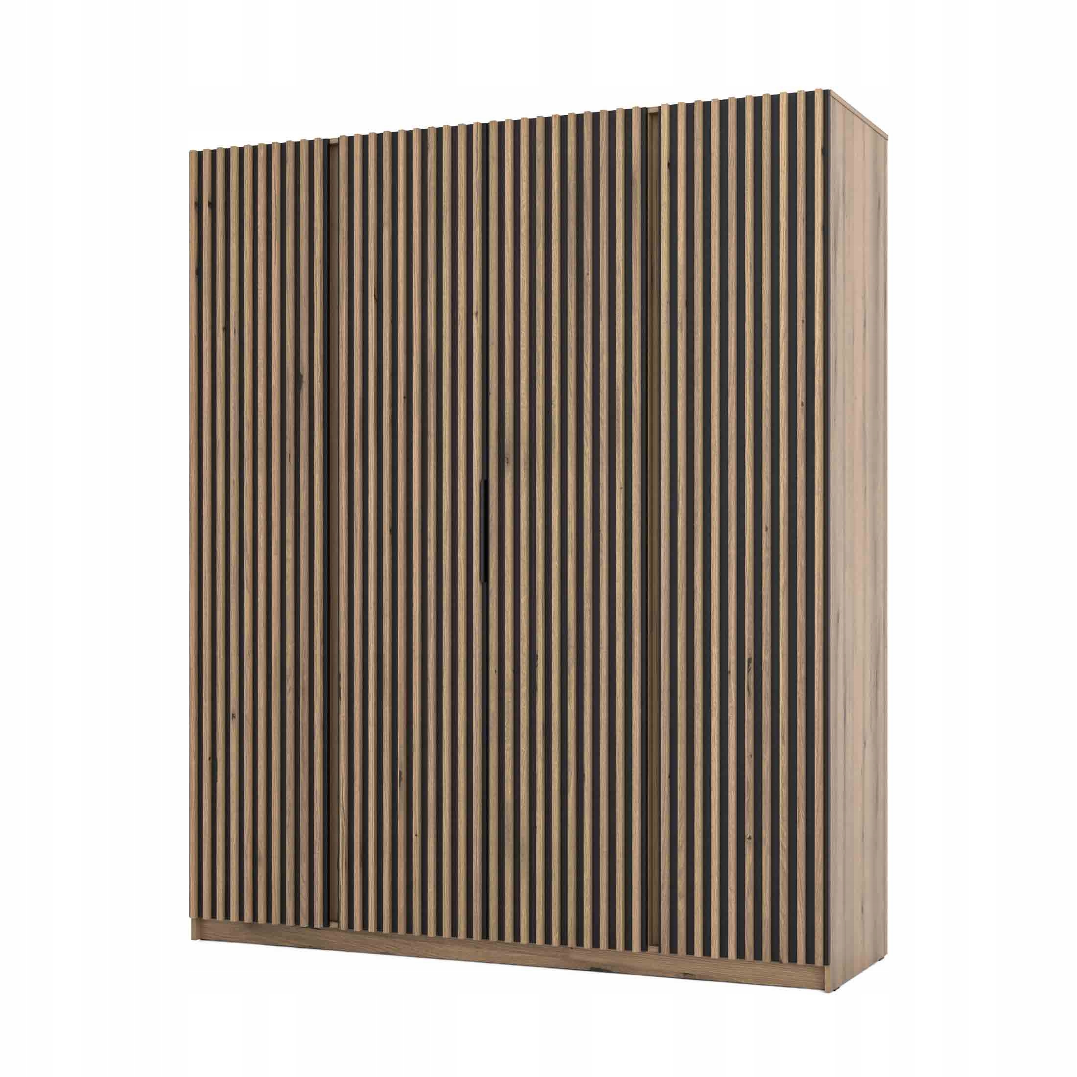 Skříň do předsíně a ložnice 4-dveřová s lamelami Dravero Ev/bl-ev 4LAM