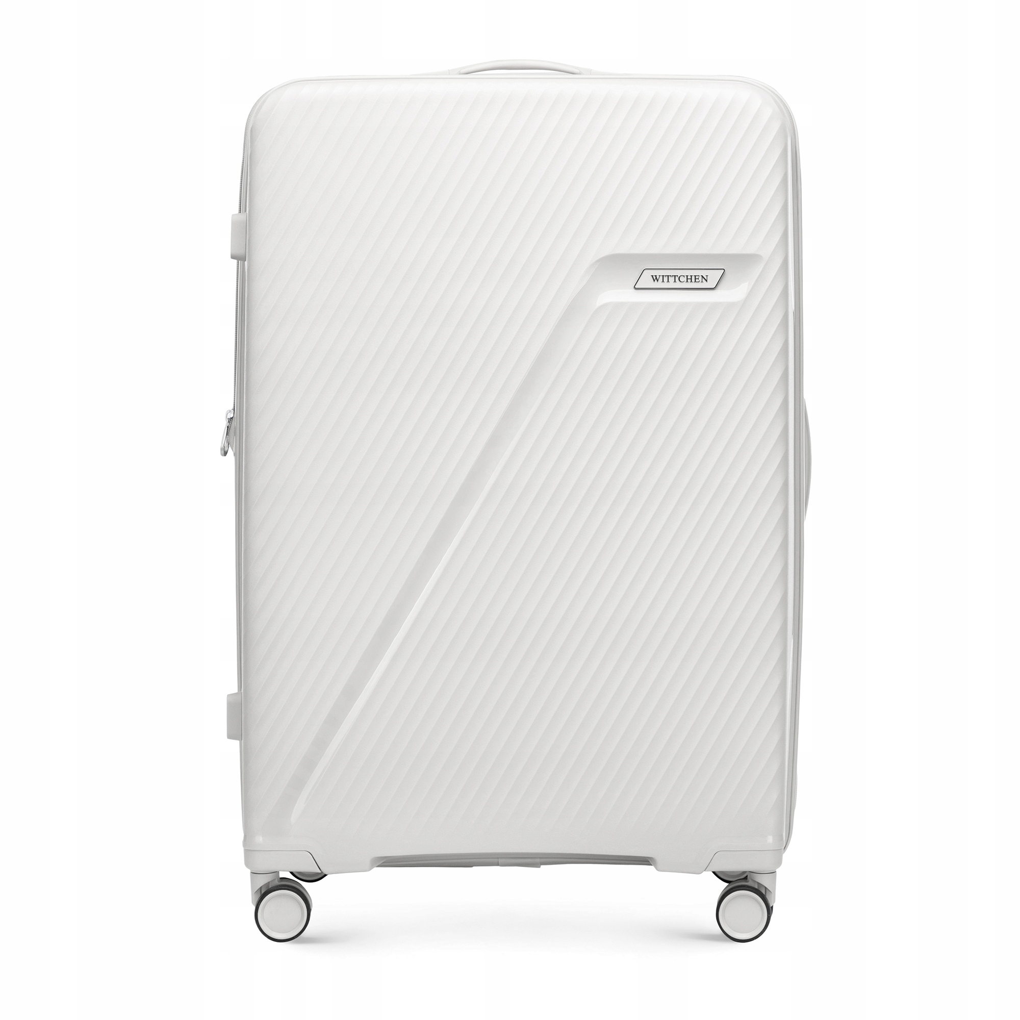 Walizka Wittchen duża 56-3T-503-89 z polipropylenu biało-srebrna