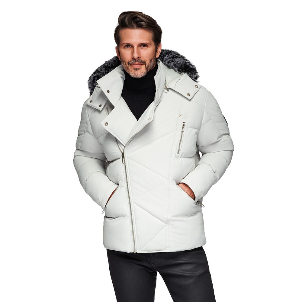 Prošívaná pánská bunda ve stylu křivák světle šedá V4 OM-JAHP-0252 vel. XXL