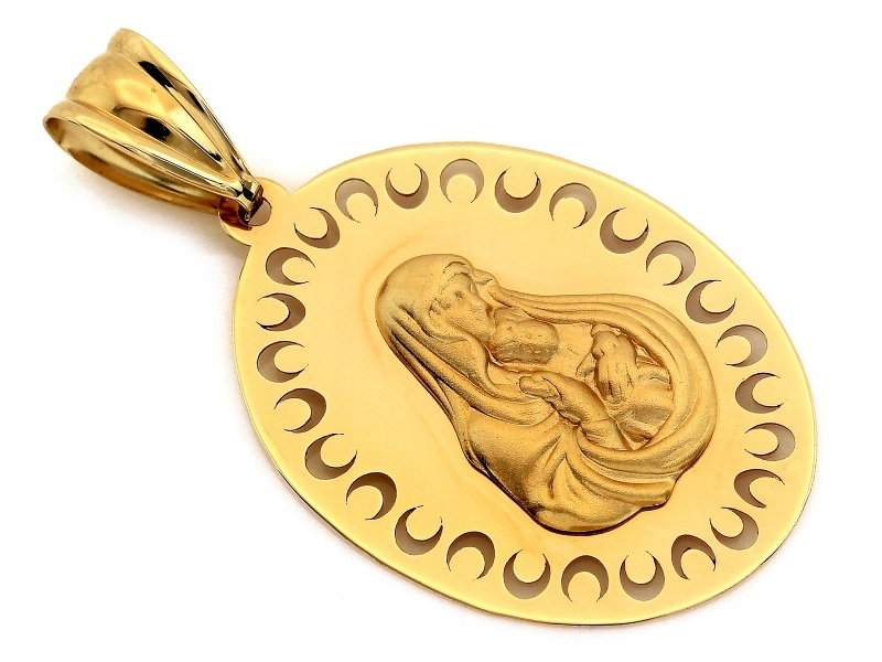 Medailon s Pannou Marií zlato 585, váha 1.78 g na řetízek jako dárek
