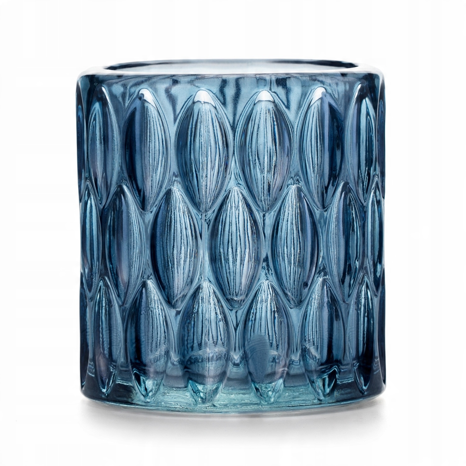 

Granatowy świecznik na tealight Szklany 9x9,5cm