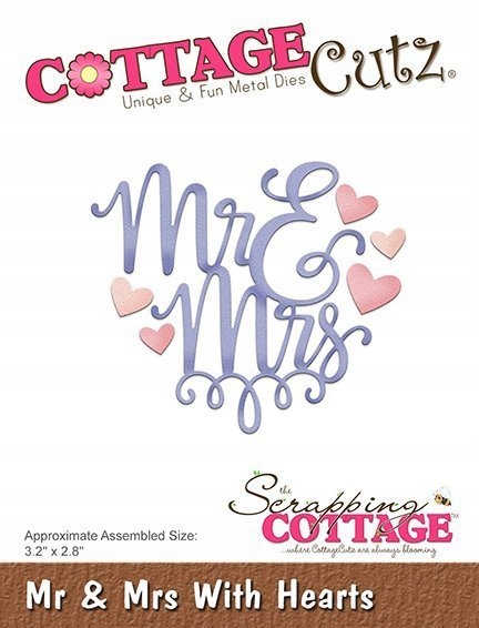 Vykrajovátka Cottage Cutz Mr & Mrs srdce SC-CC-322