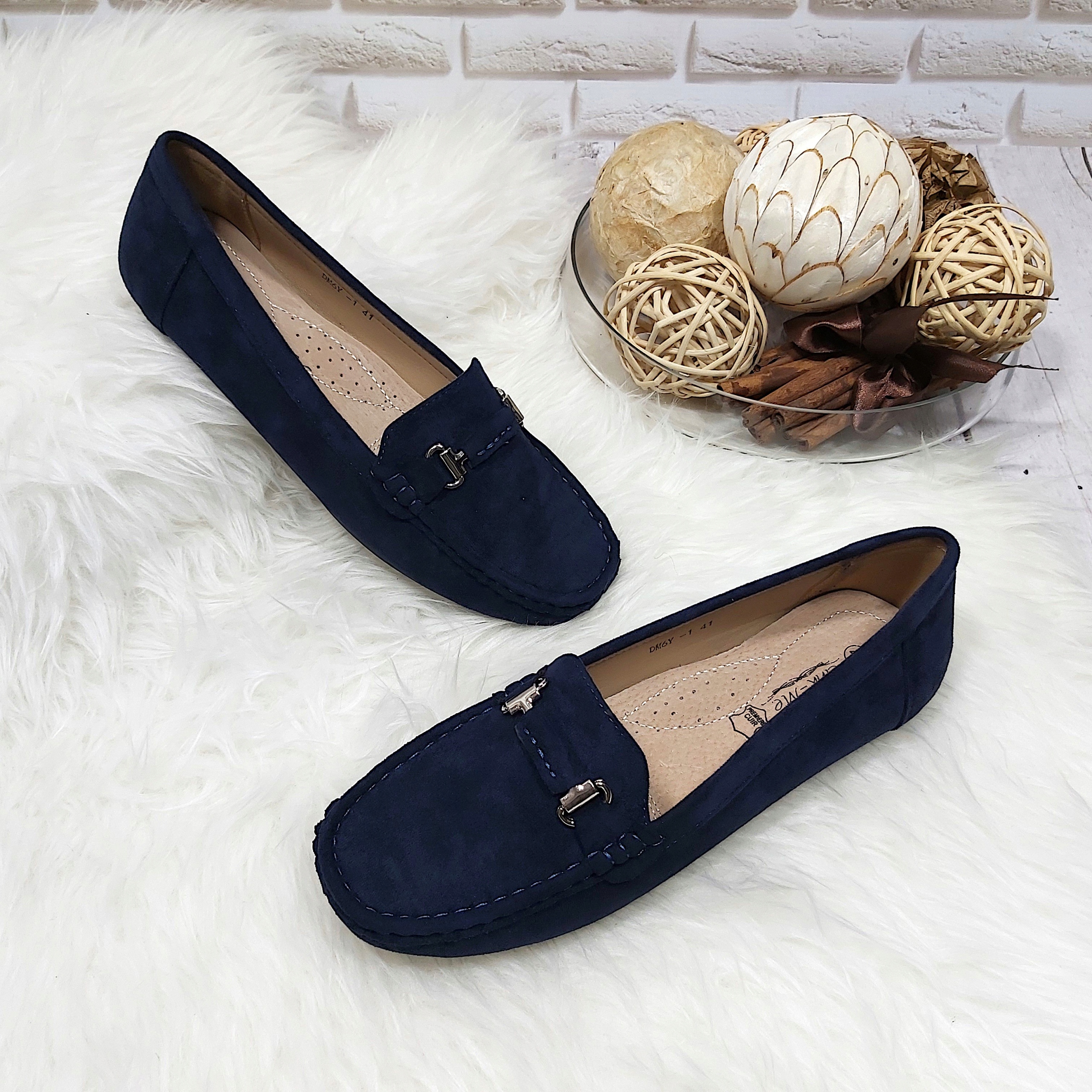 MOKASYNY DAMSKIE DUŻE ROZMIARY SKÓRZANA WKŁADKA 41 Marka inna