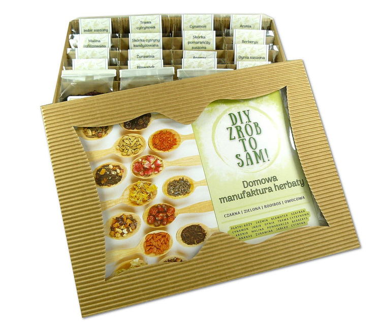 Levně Dárková Sada Diy Domácí čajová manufaktura 4x čaj 16x přísad