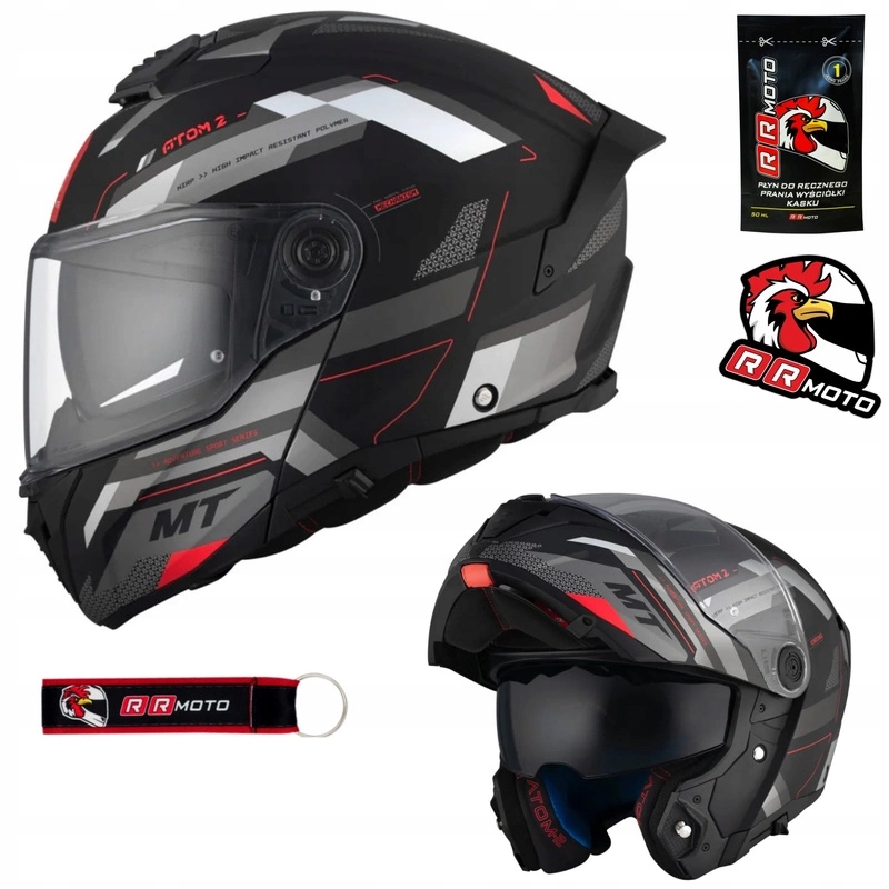 Motocyklová prilba Mt Atom 2 Sv Bast Black/grey čierna šedá Zadarmo