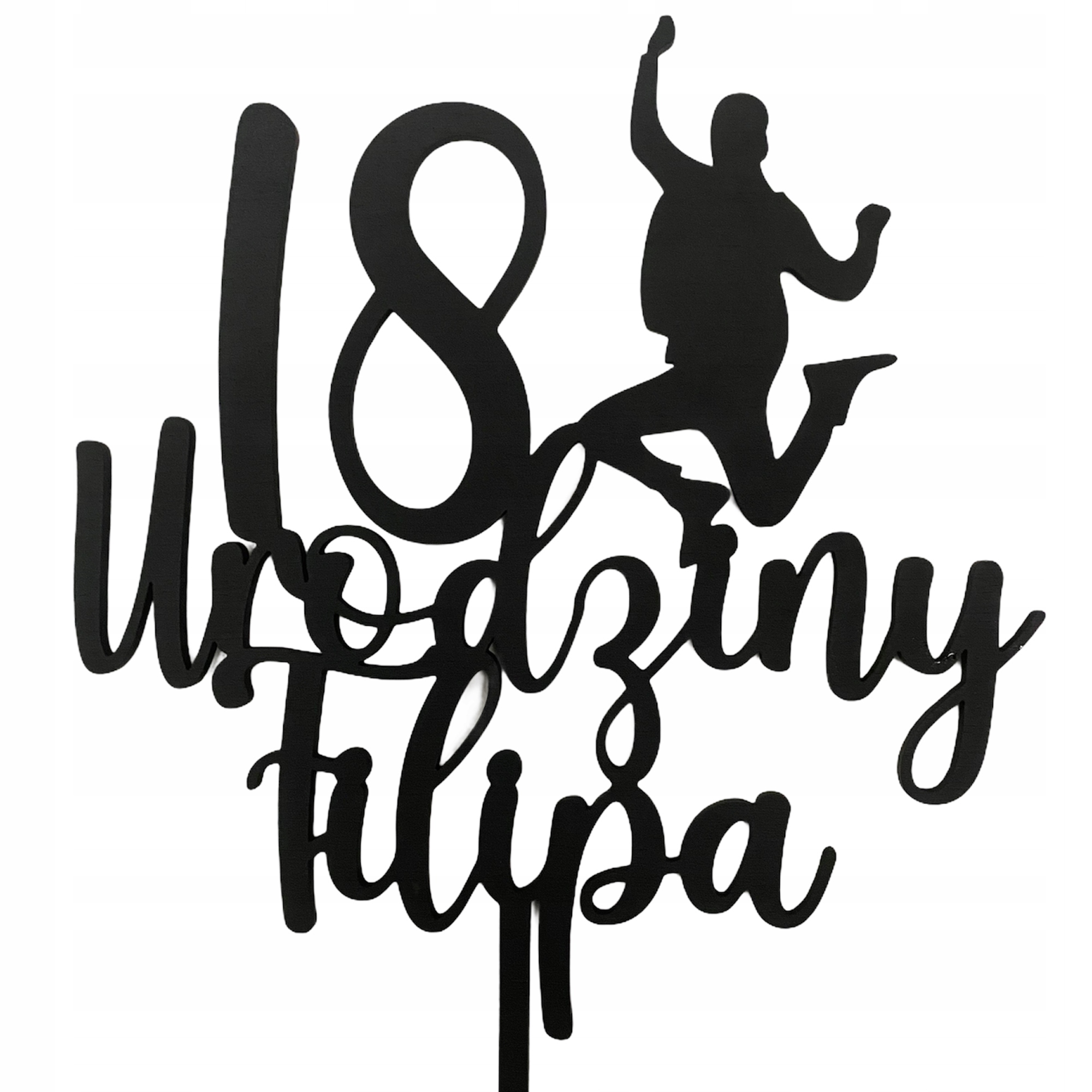 TOPER NA TORT TOPPER OZDOBA TORTU 18 URODZINY DOWOLNE IMIĘ PERSONALIZOWANY