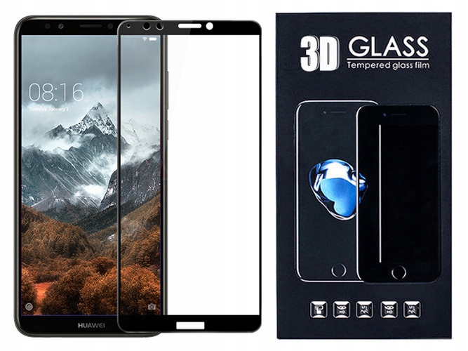

Huawei Y7 2018 Szkło 3D 9H Czarne Na Cały Ekran