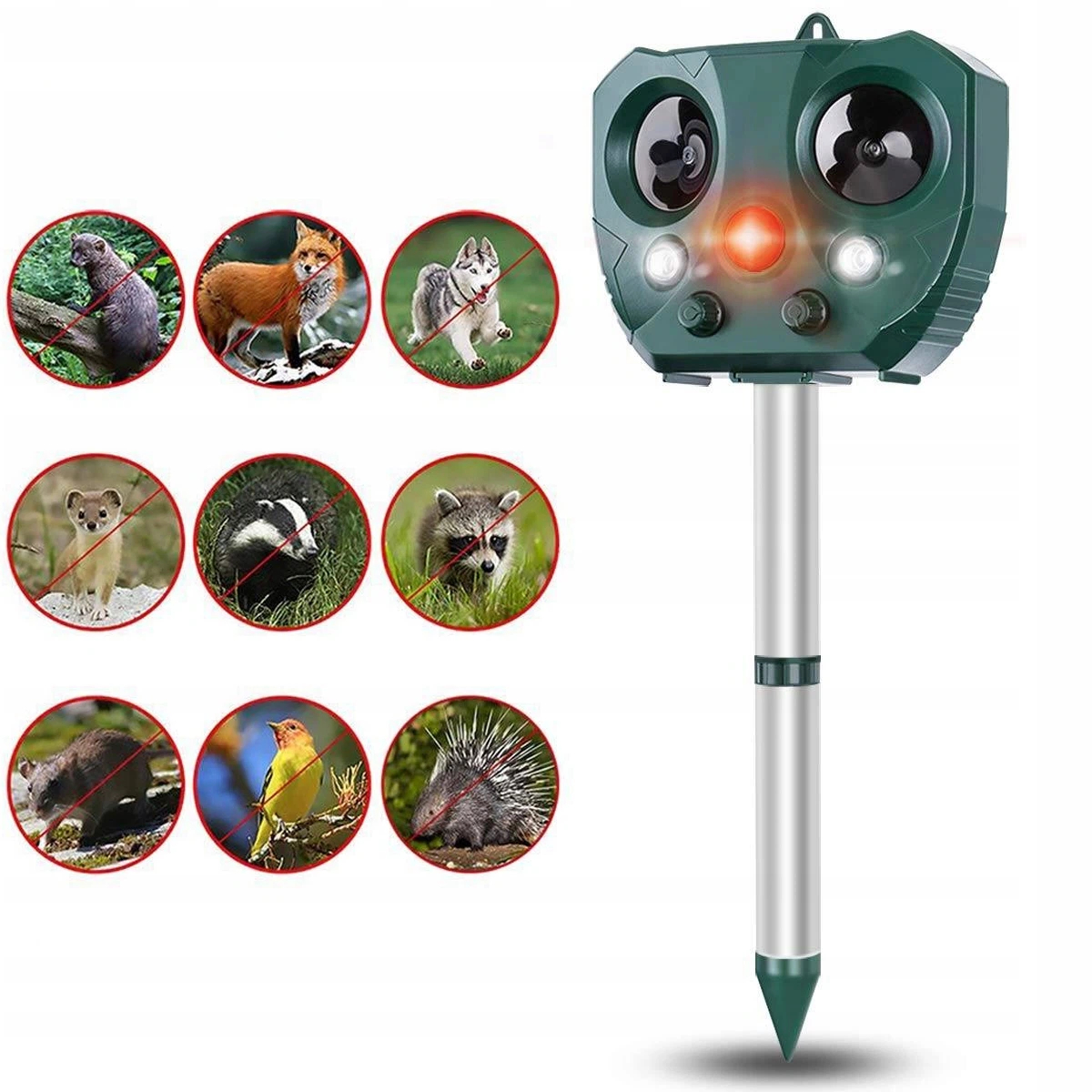 Solární Silný Odpuzovač Blikající Světlo Led Humánní Provoz
