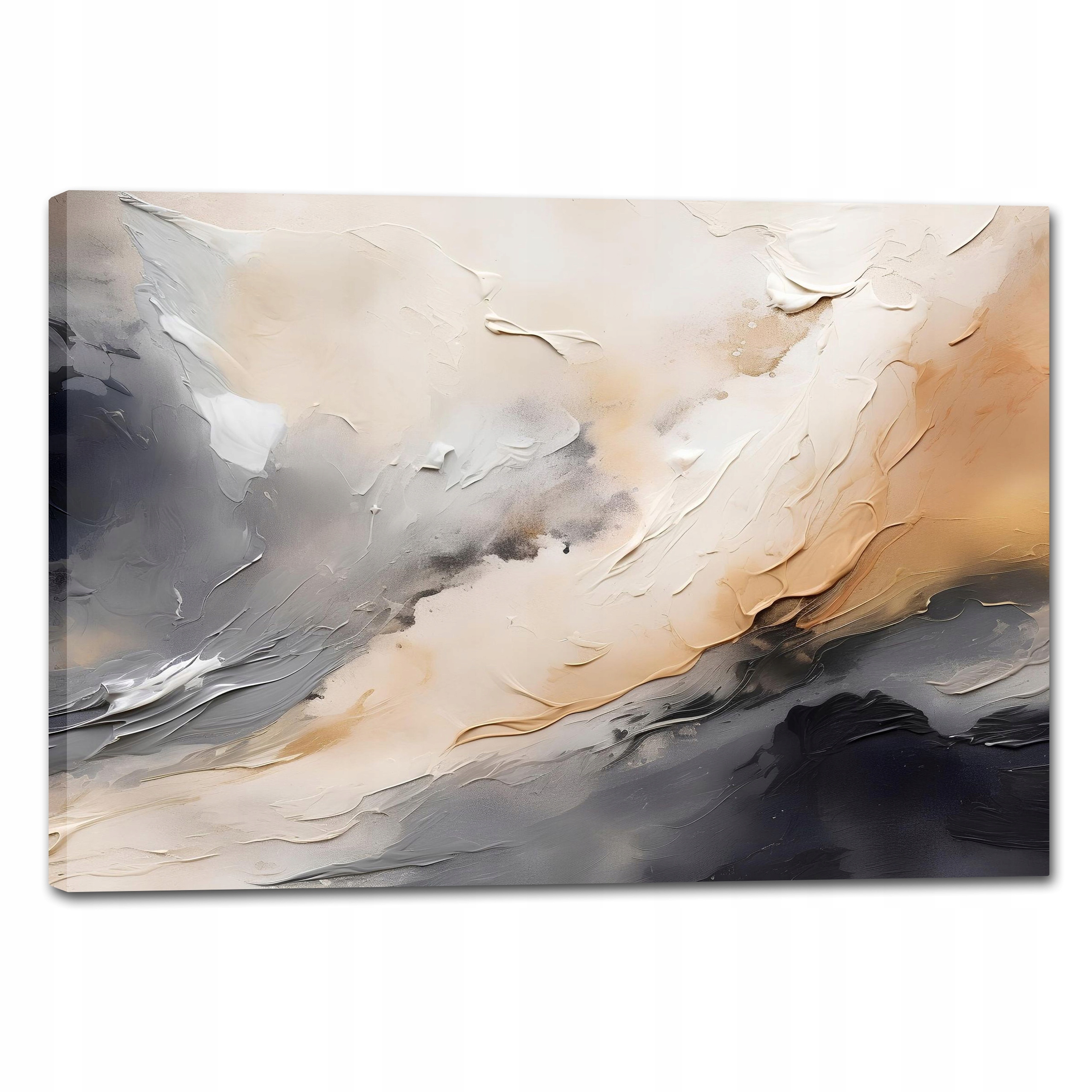 Obraz Na Płótnie Do Salonu Nowoczesny Abstrakcja Maźnięcia Farby 80x60