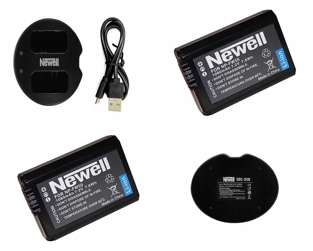 ŁADOWARKA DUAL+2 AKU do SONY ALPHA ALFA A5100 A6000 A6100 A6300 A6400 A6500 Marka Newell