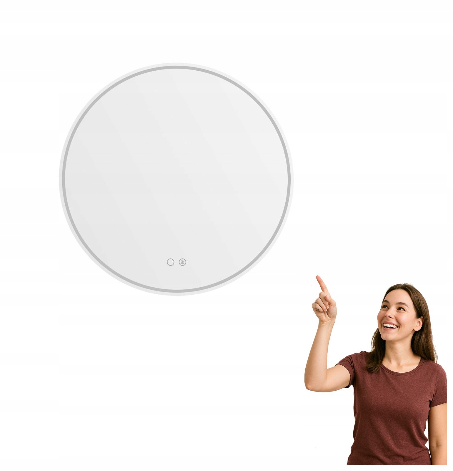 Okrúhle vyhrievané kúpeľňové zrkadlo s Led podsvietením 24W D3004-60 Zum